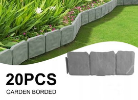 Palisada OBRZEŻE Ogrodowe STONE 5m, efekt kamienia, 20 elem. 25 x 10 SZARA