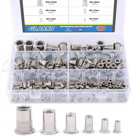 Zestaw nitów Glarks 170 szt. #8-32#10-64 1/4"-20 5/16"-18 3/8"-16