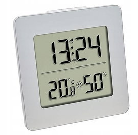 Termo-higrometr z zegarem TFA 30.5038 srebrny