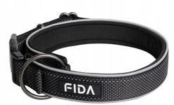 Obroża dla psa FIDA L 45-53cm | Mocna, regulowana, odblaskowa, 40kg