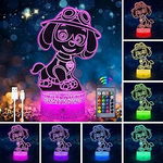 Lampka 3D nocna led usb + pilot Psi Patrol, 3 nakładki