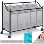 Kosz na Pranie KESSER Sortownik XXL | 3-5 Przegródki, Kółka 360°
