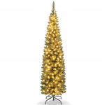 Sztuczna Choinka Costway 150 cm z LED - Smukła i Realistyczna CM25009DE-15