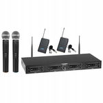 Zestaw mikrofonów bezprzewodowych McGrey UHF-2V2I 4 kanałowe