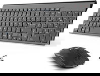 Bezprzewodowa klawiatura + mysz LeadsaiL czarny QWERTY DE