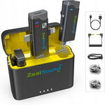 2 x Bezprzewodowy mini mikrofon krawatowy na klip Zealsound V7 PRO IPHONE