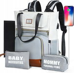 Plecak dla Mamy Taty Torba Organizer Do wózka Mata Przewijak 3w1 + PORT USB
