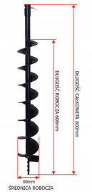 WIERTŁO DO WIERTNICY FI 6 CM ŚWIDER 60 / 80 CM