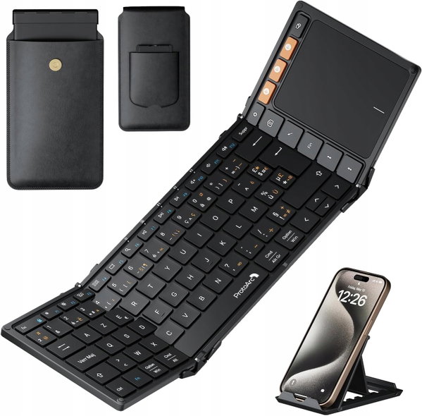 Składana klawiatura z myszą ProtoArc XKM01 AZERTY Bluetooth 2.4G
