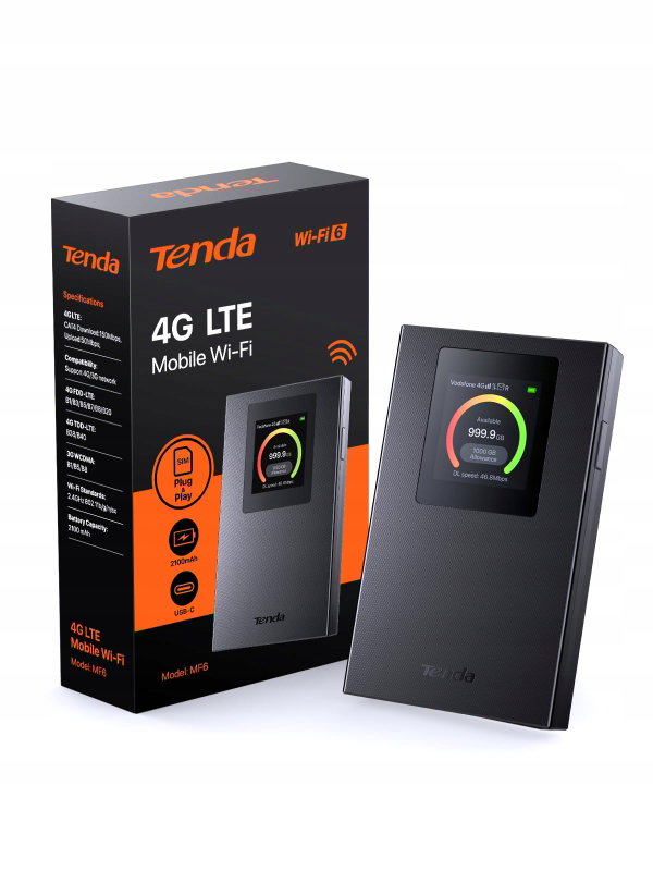 Mobilny Router Wifi 4G SIM Tenda LTE 150Mbps AX300 USB-C Ekran