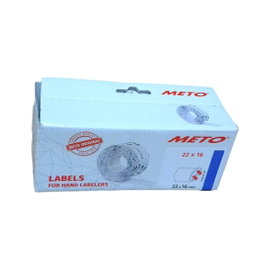 METO Etykiety do metkownicy 22x16mm białe permanentne 6000szt mocny klej
