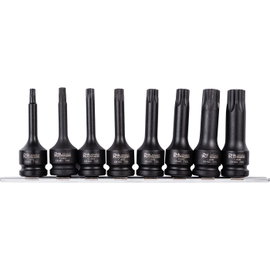 Listwa udarowa z bitami Torx T30-T80 78 mm 1/2", 8 elem.