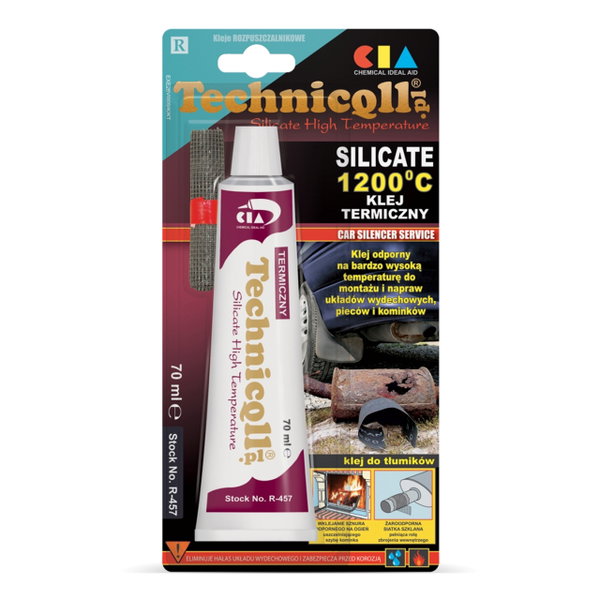 Klej termiczny 1200°C do tłumików i kolektorów 70 ml R-457 TECHNICQLL