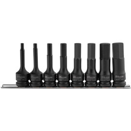 Zestaw nasadek udarowych imbusowych H5–H19, 1/2", długość 78 mm, 8 elementów
