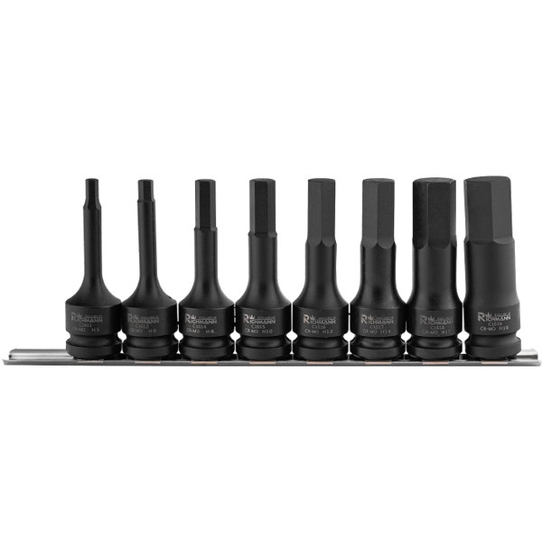Zestaw nasadek udarowych imbusowych H5–H19, 1/2", długość 78 mm, 8 elementów