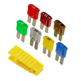 BEZPIECZNIK MICRO 2 PŁYTKOWY KIA FORD MAZDA + CHWYTAK SZCZYPCE KRÓTKIE ZÓŁTE