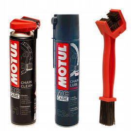 MOTUL C2+ Smar do Łańcucha + MOTUL C1 zmywacz + Szczotka 400ml