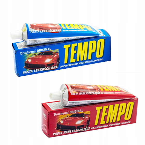 Zestaw do polerowania auta TEMPO PASTA LEKKOŚCIERNA + TEMPO NABŁYSZCZAJĄCA