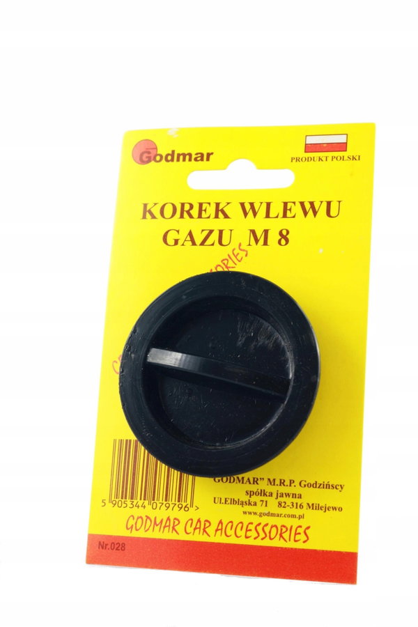 KOREK ZAŚLEPKA WLEWU GAZU ZATYCZKA 8 mm LPG M-8