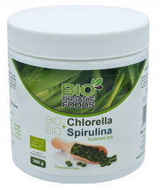 Chlorella Pyrenoidosa + Spirulina Bio 560 Tabletek - Bio Organic Foods