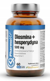 Diosmina + Hesperydyna (500 Mg) Bezglutenowa 60 Kapsułek - Pharmovit (Clean