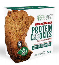 Ciastka Proteinowe Jabłko - Cynamon Bez Cukru (2 X 35 G) 70 G - Greenergy