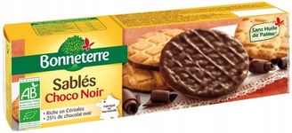 Ciastka Oblane Gorzką Czekoladą Bio 120 G - Bonneterre