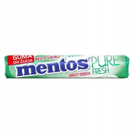 Guma Mentos Pure Fresh Zielona Mięta, 15,5G, Bez Cukru