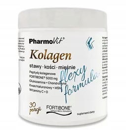 Kolagen O Smaku Bananowym Flexy Formula Bezglutenowy 196 G - Pharmovit