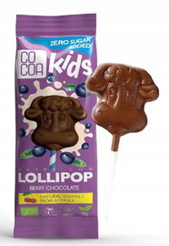 Lizak Z Czekolady Jagodowej Z Witaminą C Z Aceroli Bez Dodatku Cukrów Bio 1