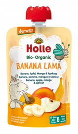 Mus Bananowa Lama (Banan - Jabłko - Mango - Morela) Bez Dodatku Cukrów Od 6