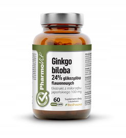 Miłorząb Japoński - Ginkgo Biloba (100 Mg) Bezglutenowy 60 Kapsułek - Pharm