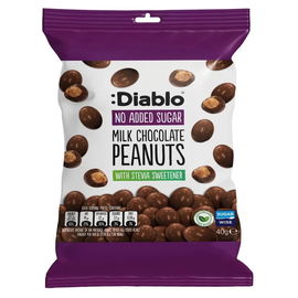 Orzeszki W Mlecznej Czekoladzie Bez Dodatku Cukru Diablo, 40G