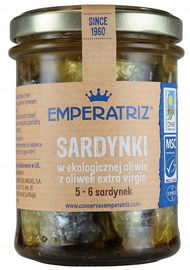 Sardynki Europejskie W Bio Oliwie Z Oliwek Extra Virgin 190 G (Słoik) - Emp