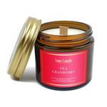 Świeca Sojowa Zapachowa Z Drewnianym Knotem Tea Cranberry 120 Ml - Your Can