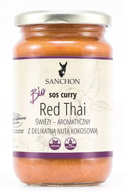 Sos Curry Red Thai Wegański Bezglutenowy Bio 340 G - Sanchon