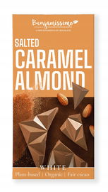 Tabliczka Kakaowa Słony Karmel - Migdały Bezglutenowa Bio 60 G - Benjamissi