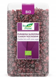 Żurawina Słodzona Cukrem Trzcinowym Bio 1 Kg - Bio Planet