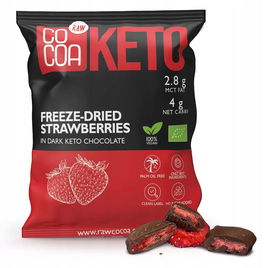 Truskawki W Czekoladzie Ciemnej Bez Dodatku Cukrów Keto Bio 40 G - Cocoa
