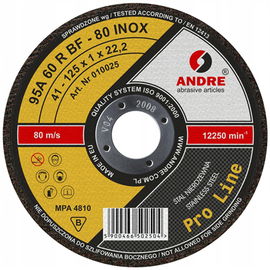 ŚCIERNICA 41 125x2,5x22,2 95A30R BF-80 INOX