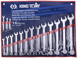 ZESTAW KLUCZY PŁASKO-OCZKOWYCH 16cz. CALOWE 1/4"