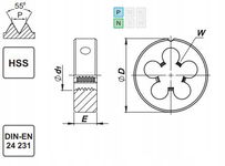 NARZYNKA G1/4"L HSS 800 DIN-EN 24 231