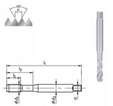 GWINTOWNIK MASZYN. SKRĘTNY M4 DIN371-C R40 HSSE