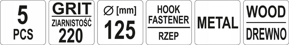 KRĄŻKI ŚCIERNE Z RZEPEM 125mm P220 5SZT.