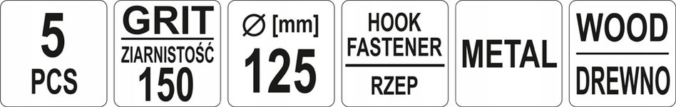 KRĄŻKI ŚCIERNE Z RZEPEM 125mm P150 5SZT.