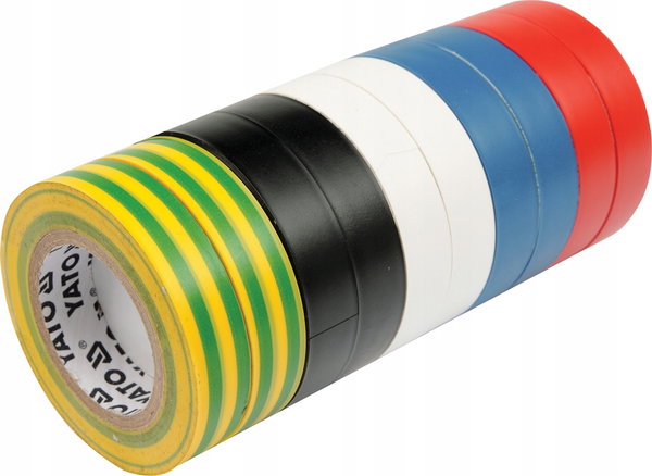 ZESTAW TAŚM ELEKTROIZ 19MMx20M MIX 10CZ