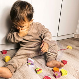 CDLA DZIECI  DREWNIANE KLOCKI DO NAWLEKANIA OWOCE