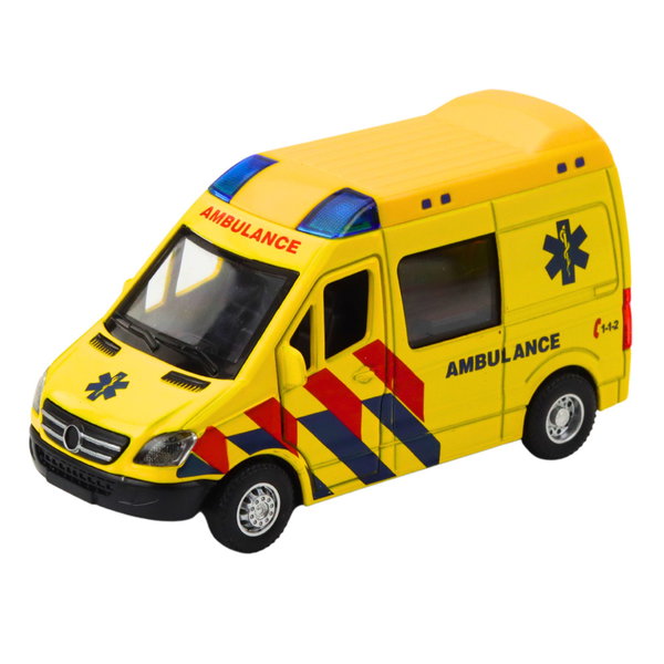 DLA DZIECI  AMBULANS METALOWY Z NAPĘDEM SWIATŁA