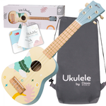 DLA DZIECI  DREWNIANE UKULELE  GITARA  NIEBIESKA