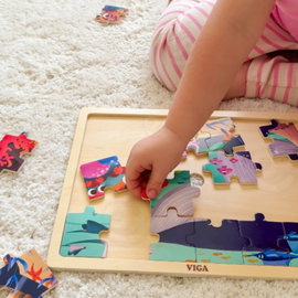 DLA DZIECI  DREWNIANE PUZZLE UKŁADANKA